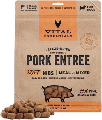 Vital Essentials Pork Entree Freeze-Dried Soft Nibs pack